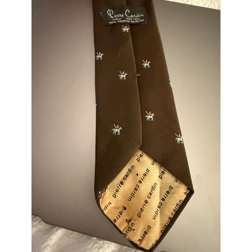 Pierre Cardin Tie  100% Imported Polyester‎ Vintage Polo Tie 3